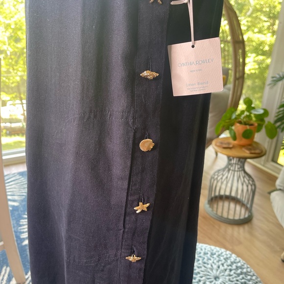 Cynthia Rowley Navy Blue Dress with Shell button detail size small new with tags - Picture 8 of 8